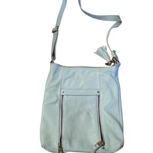 The Sak Sky Blue Leather Crossbody Bag